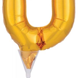 Arany Gold 0-ás szám fólia lufi tortára 15 cm