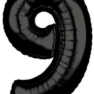 Black Szám 9 Fólia lufi 66x43 cm