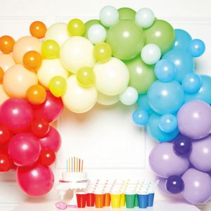 Színes Rainbow léggömb, lufi girland 78 db-os szett