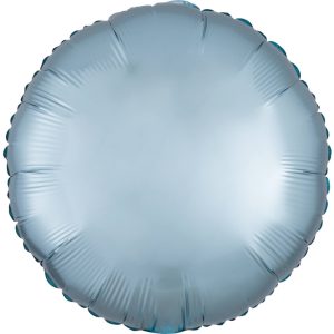 Kék Silk Lustre Pastel kör fólia lufi 43 cm