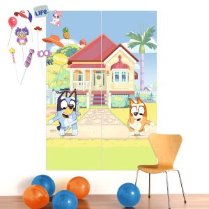 Bluey Joke fali dekorációs szett 4 db-os fotókellékekkel