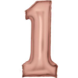 Rózsaszín Silk Lustre 1-es szám fólia lufi 82 cm