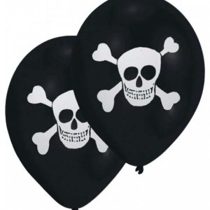 Kalóz Skull léggömb, lufi 8 db-os 10 inch (25,4cm)
