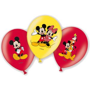 Disney Mickey, Minnie Fun léggömb, lufi 6 db-os 11 inch (27,5 cm)