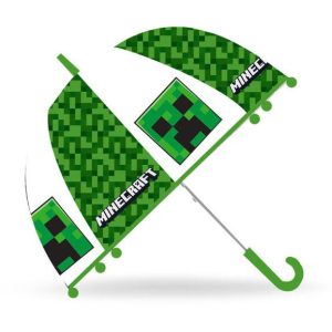Minecraft Creeper gyerek átlátszó félautomata esernyő Ø70 cm
