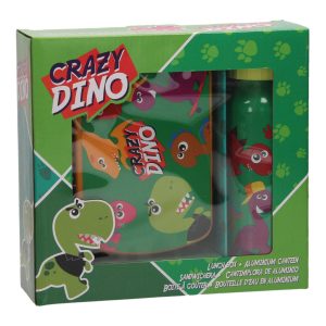 Dinoszaurusz Crazy szendvicsdoboz + alumínium kulacs szett