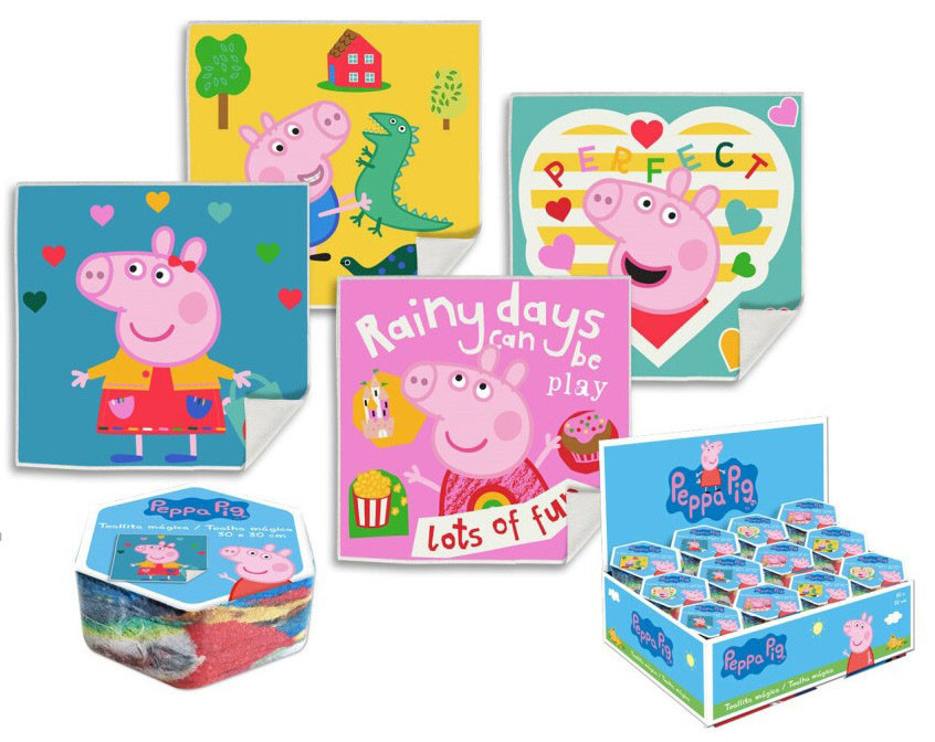 Peppa malac Pack mágikus kéztörlő arctörlő, törölköző 30x30cm
