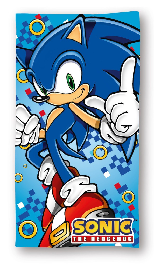 Sonic a sündisznó Rush fürdőlepedő, strand törölköző 70x140cm (Fast Dry)