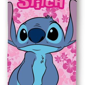 Disney Lilo és Stitch, A csillagkutya Floral Love fürdőlepedő, strand törölköző 70x140cm (Fa