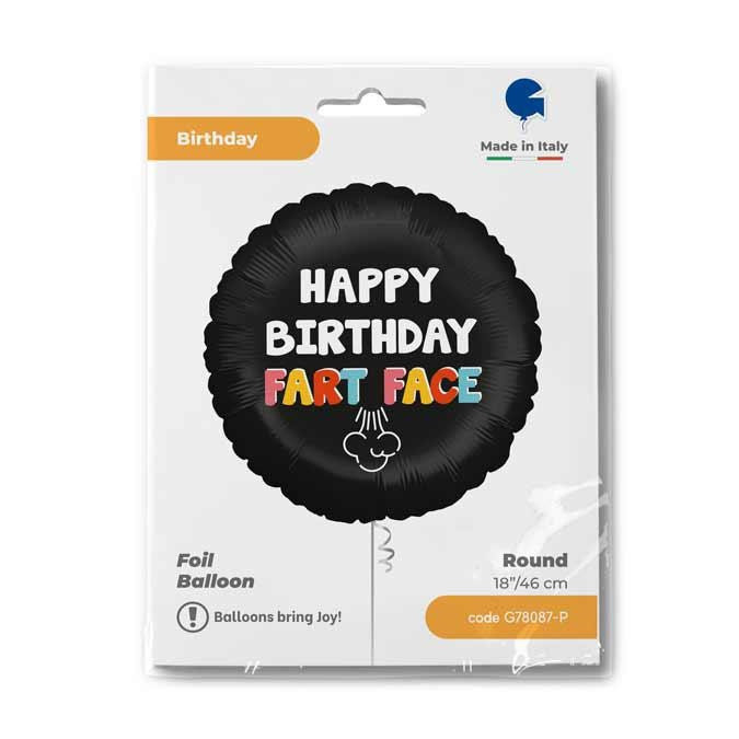 Happy Birthday Fart Face fólia lufi 46 cm - Image 2