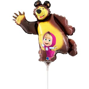 Mása és a medve Smile mini fólia lufi 35 cm (WP)