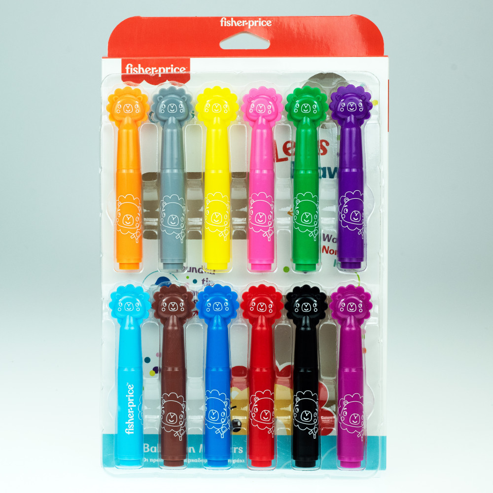 Fisher-Price Let's Draw kimosható filctoll 12 db-os - Image 2