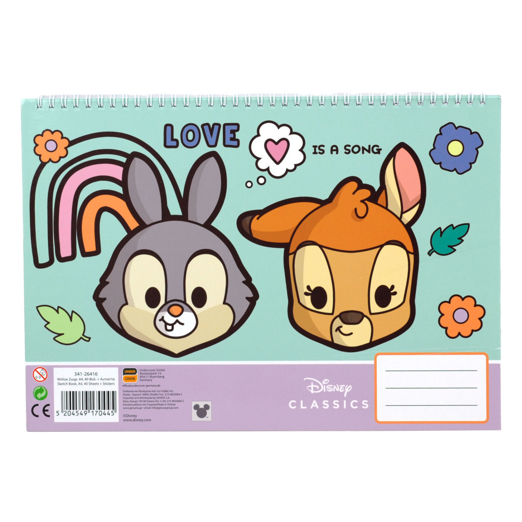 Disney Classics Love A/4 spirál vázlatfüzet 40 lapos matricával - Image 2
