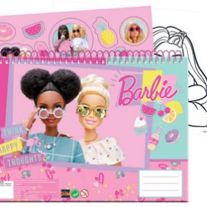 Barbie Happy Thoughts A/4 spirál vázlatfüzet 40 lapos matricával