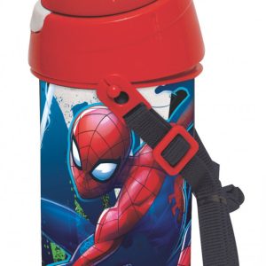 Pókember Dark Jumper műanyag szívószálas kulacs akasztóval 500 ml