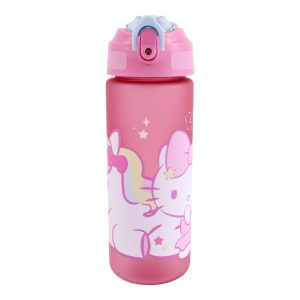 Hello Kitty Unicorn műanyag matt szívószálas kulacs 600 ml