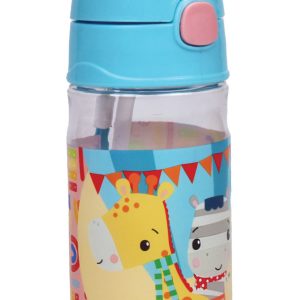 Fisher-Price Animals Party műanyag szívószálas kulacs akasztóval 350 ml