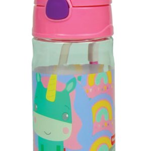 Fisher-Price Animals Unicorn Cute műanyag szívószálas kulacs akasztóval 350 ml