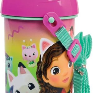 Gabi babaháza Color Fade műanyag szívószálas kulacs akasztóval 500 ml