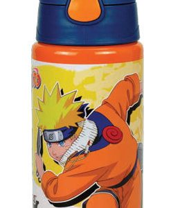 Naruto Fire Orange alumínium szívószálas kulacs akasztóval 500 ml