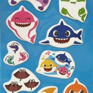 Baby Shark Aquatic Party pufi szivacs matrica szett