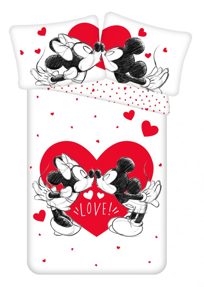 Disney Mickey, Minnie Love ágyneműhuzat 140×200cm, 70×90 cm