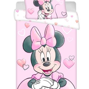 Disney Minnie Powder Pink gyerek, ovis ágyneműhuzat 100×135 cm, 40×60 cm