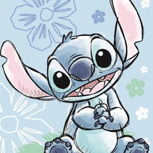 Disney Lilo és Stitch, a csillagkutya Ohana Blue kéztörlő, arctörlő, törölköző 30x50cm