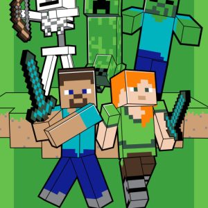 Minecraft Attack fürdőlepedő, strand törölköző 70x140cm (Fast Dry)