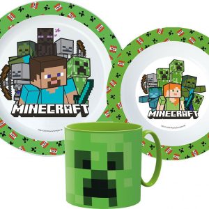 Minecraft Pixelcraft étkészlet, micro műanyag szett bögrével 265 ml