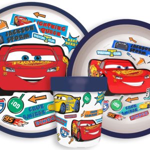 Disney Verdák Stickers Go csúszásmentes étkészlet, micro műanyag szett