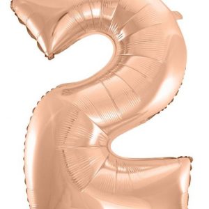 Rose Gold 2-es szám fólia lufi 92 cm