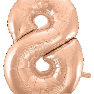 Rose Gold 8-as szám fólia lufi 92 cm