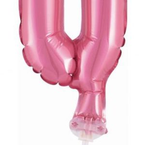 Rózsaszín 0-ás Pink szám fólia lufi tortára 13 cm