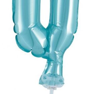 Kék 0-ás Light Blue szám fólia lufi tortára 13 cm