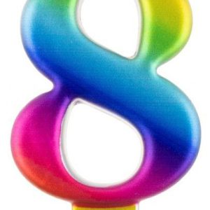 Színes 8-as Galaxy számgyertya, tortagyertya