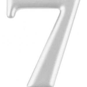 Ezüst 7-es Metallic számgyertya, tortagyertya