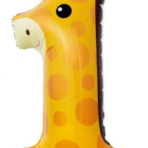 Zsiráf 1-es Giraffe szám fólia lufi 80 cm