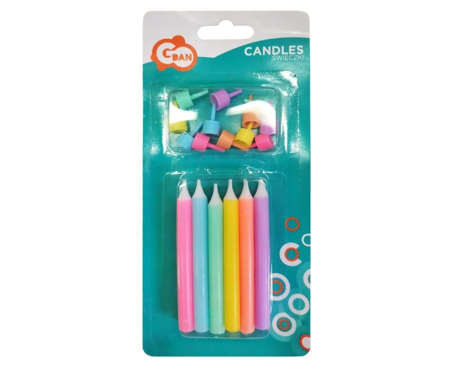 Színes Jumbo Neon tortagyertya, gyertya szett 12 db-os - Image 2