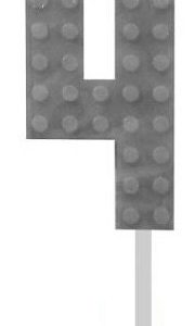 Építőkocka 4-es Grey Blocks tortagyertya, számgyertya