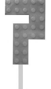 Építőkocka 7-es Grey Blocks tortagyertya, számgyertya