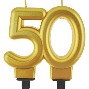 Arany 50-es Gold tortagyertya, számgyertya