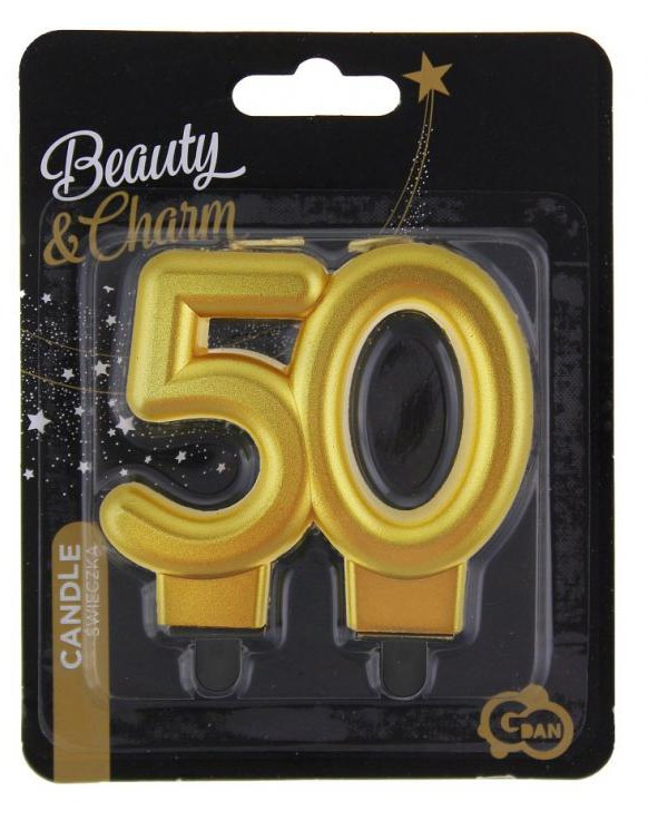 Arany 50-es Gold tortagyertya, számgyertya - Image 2