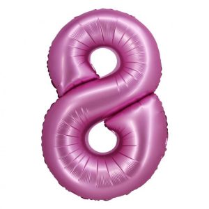 Rózsaszín Satin Pink 8-as szám fólia lufi 76 cm