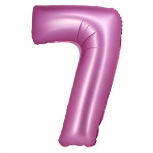 Rózsaszín Satin Pink 7-es szám fólia lufi 76 cm