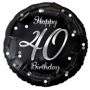 Happy Birthday 40 B&C Silver fólia lufi 36 cm