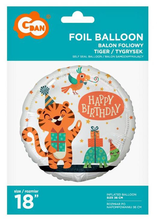 Tigris Happy Birthday Tiger fólia lufi 36 cm - Image 2