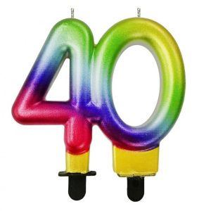 Színes 40-es Galaxy tortagyertya, számgyertya