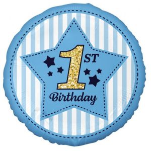 Első születésnap Blue fólia lufi 36 cm