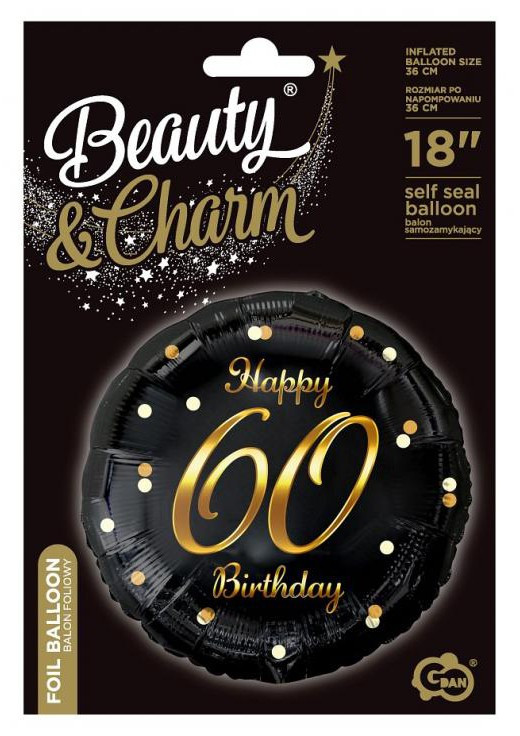 Happy Birthday 60 B&C Gold fólia lufi 36 cm - Image 2